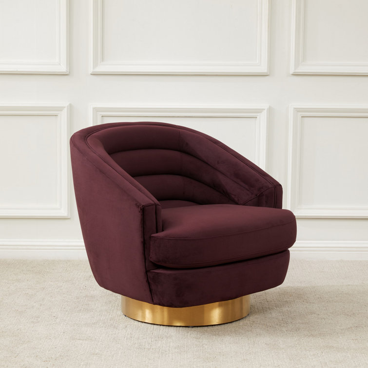 Canyon cream velvet swivel chair hot sale